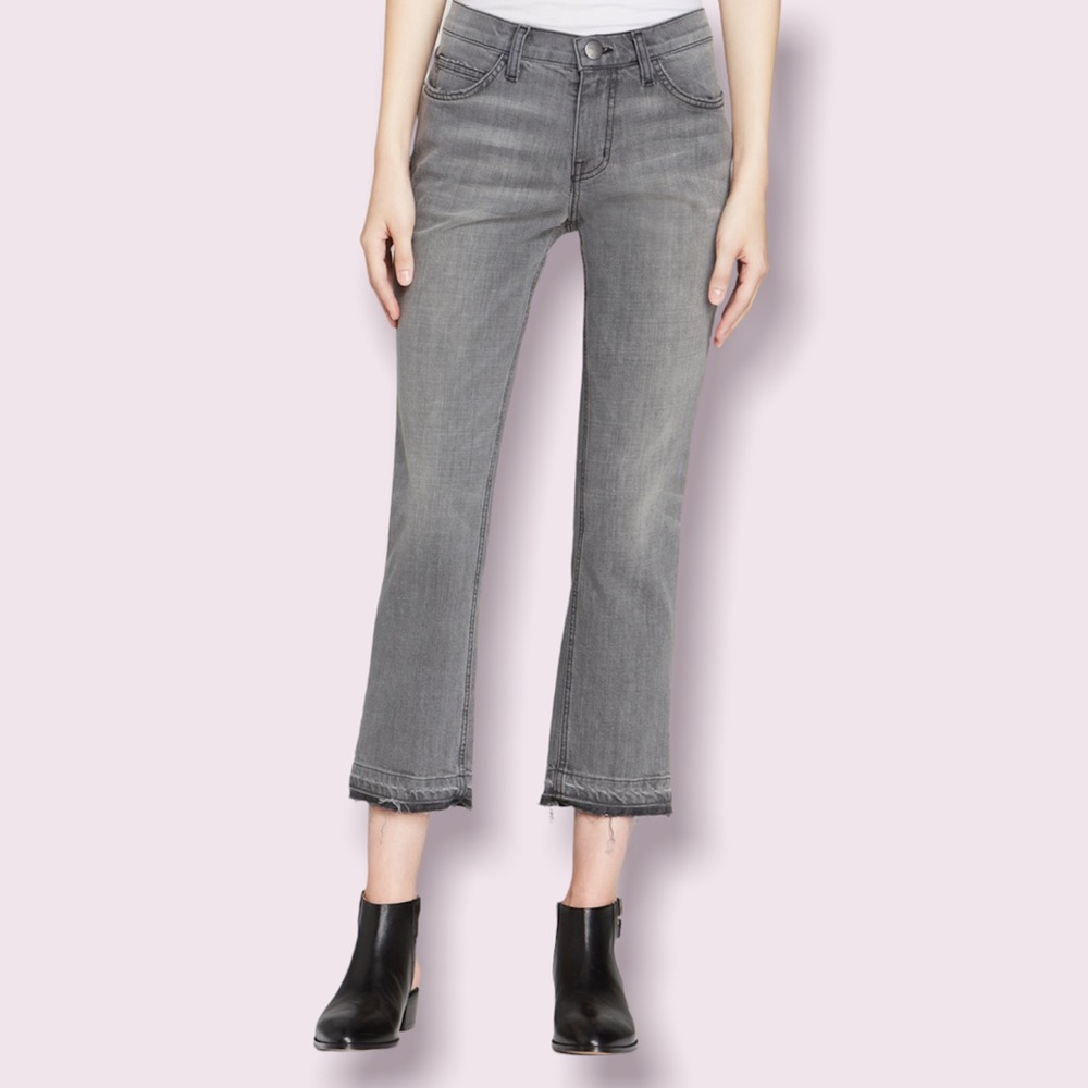 Current/Elliott Cropped Straight jeans with released hem